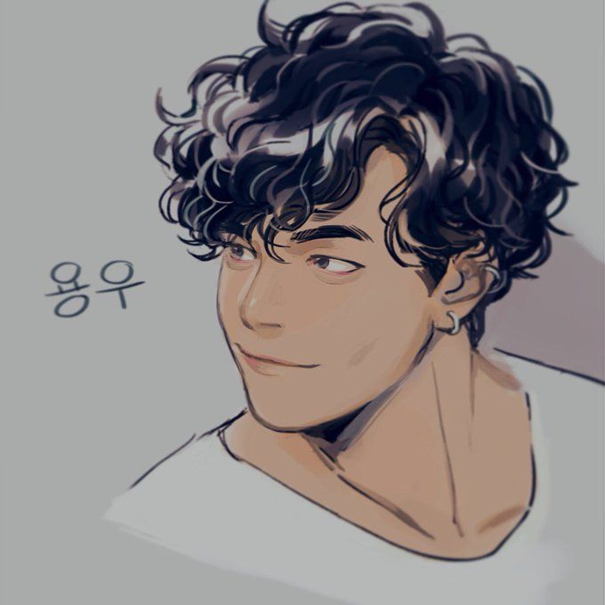 Featured image of post Curly Hair Anime Boy Aesthetic Boy Hair Drawing